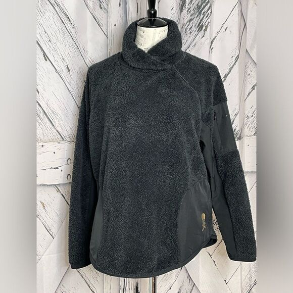 Nike Sherpa Fleece Pullover Sweatshirt Skull Black L - Picture 2 of 11
